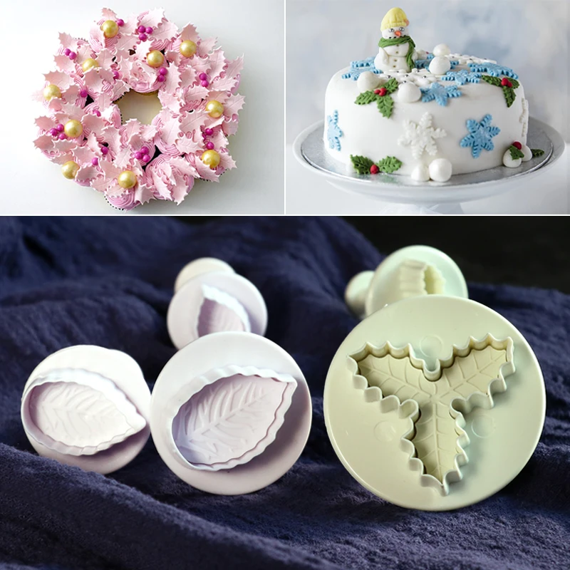 Инструменты для приготовления Рождественского торта 2 шт./компл. Holly листик Cookie