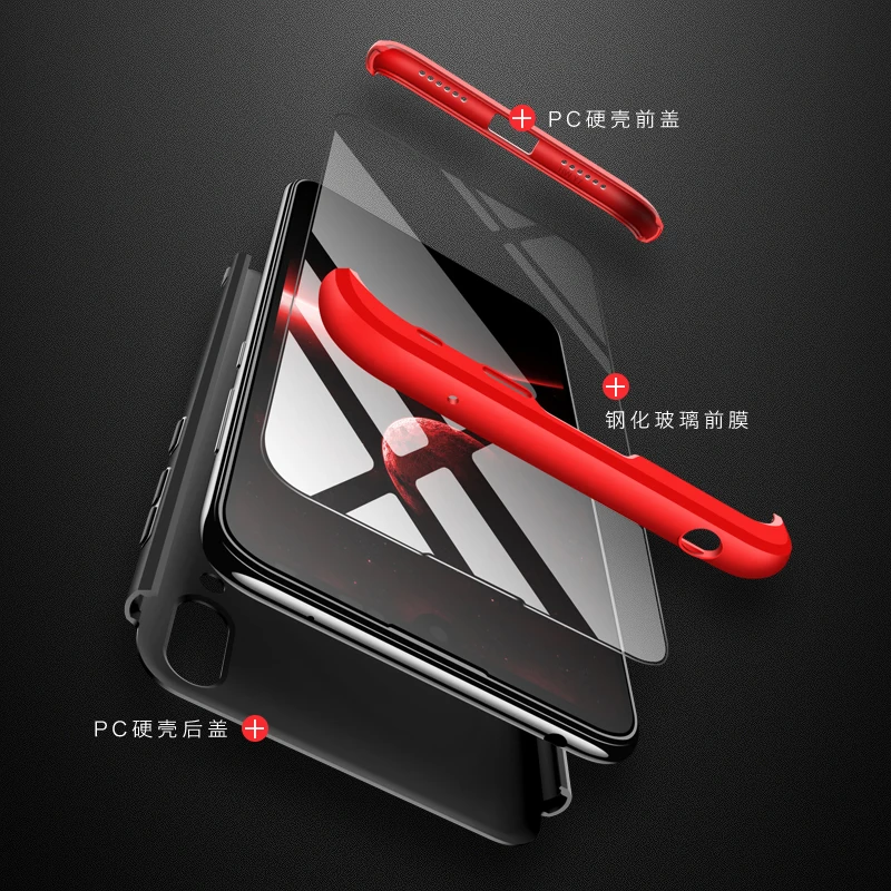 

3 IN 1 Case For Huawei Y7 2019 Case Huawei y7 Prime 2019 360 Full Protection Shockprrof Matte Cover For Huawei Y7 2019 Y 7 Prime