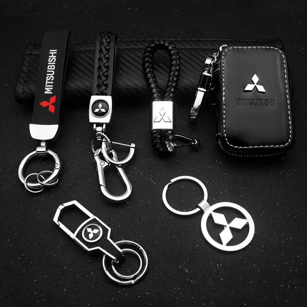 Автомобильный металлический брелок кожаный для ключей с 3D логотипом чехол