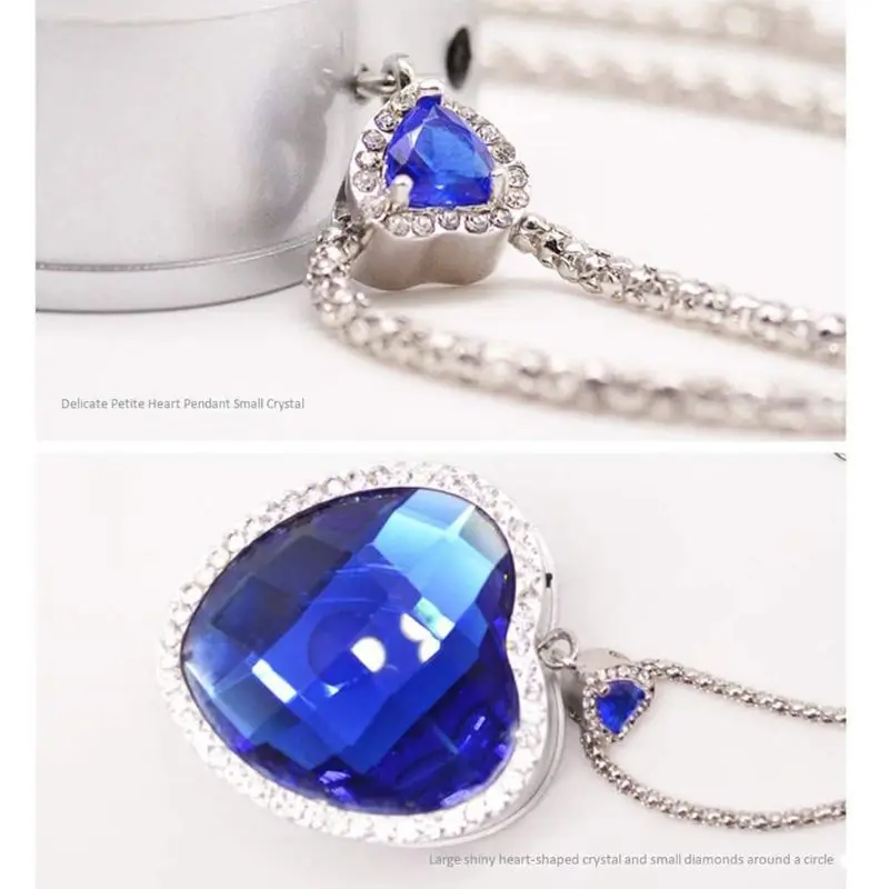 

Heart of The Sea Air Purifier Heart Blue Crystal Portable Neck Anion Purifier M2EE