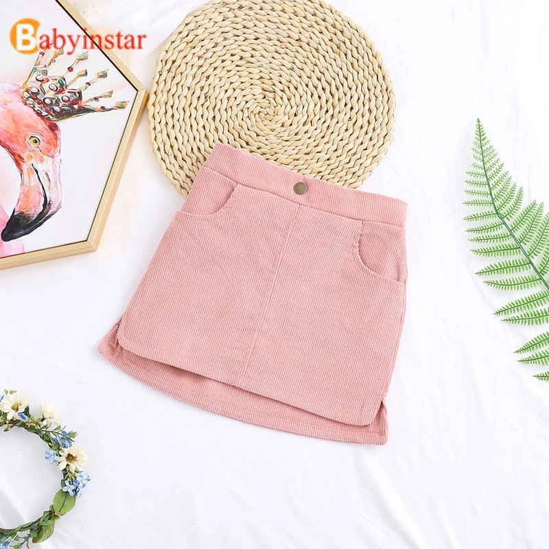 Вельветовые юбки пачки с высокой талией для девочек Детский костюм детская