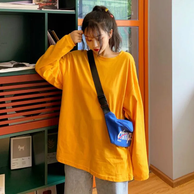 

Hoodies Women Solid Ulzzang Streetwear High Quality Soft Loose Thin Long Sleeve Spring Autumn Harajuku Student Womens Clothing