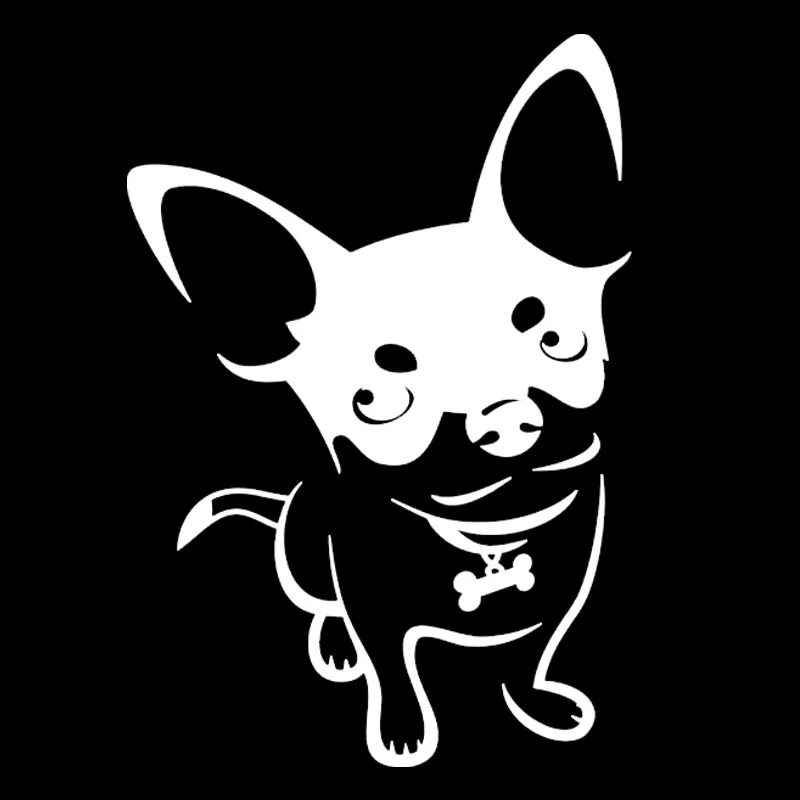 

Car Stickers Cute Chihuahua Dog Car Motorcycle Decoration Accessories Decals Suitable for Various Models Black/white, 14cm*10cm