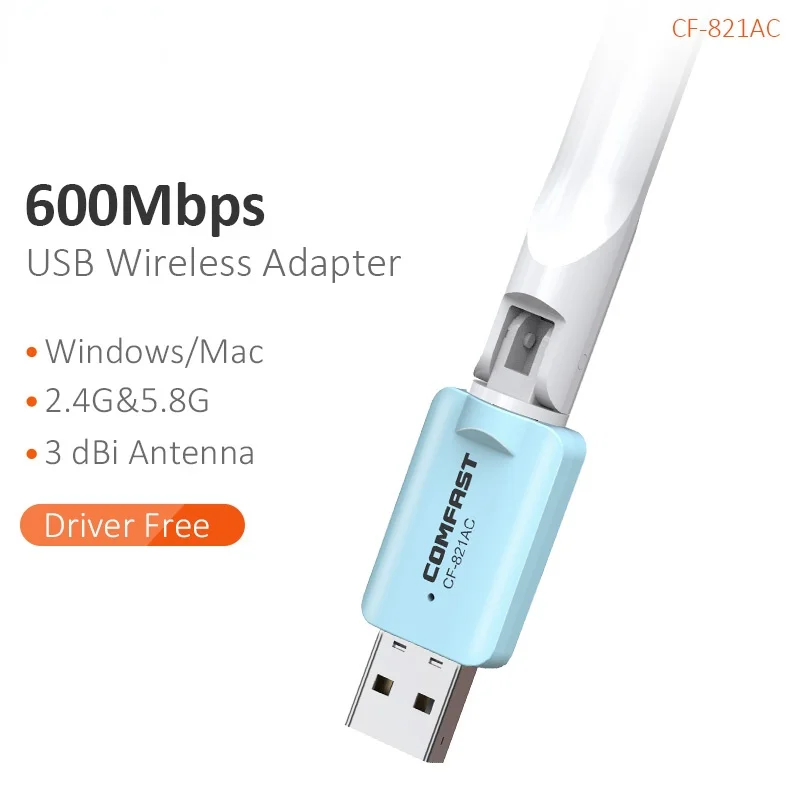 

Беспроводной Wi-Fi адаптер, 600 Мбит/с, 2,4 ГГц