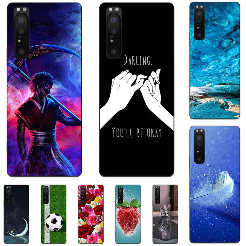 Чехол для Sony Xperia 5 J8210 J8270 J9210 Sony XZ5, мягкий чехол из ТПУ с мультяшным рисунком, оболочка с животными, цветами, оболочка