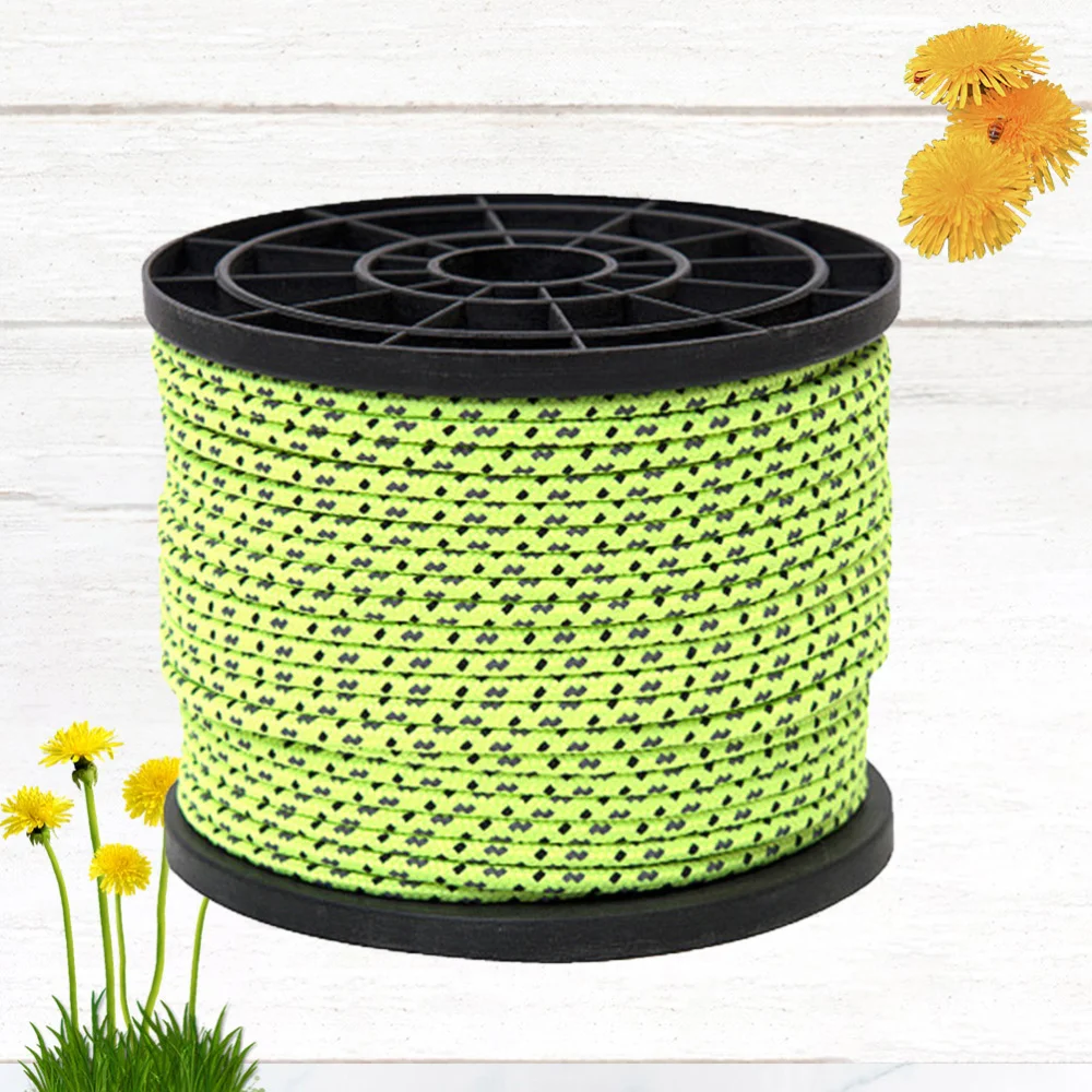 

50M/4mm Outdoor Use Reflective Rope Tent Fixed Rope Guy Lines Bright Color Clothesline Rope for Camping Outdoor (Light Green)