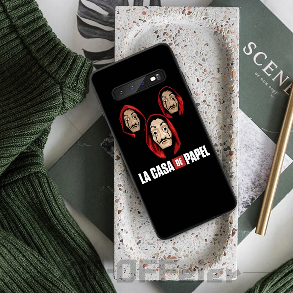 BaweiTE Испания ТВ La Casa de papel черный чехол для телефона Samsung S9 plus S5 S6 edge S7 S8 S10 E |