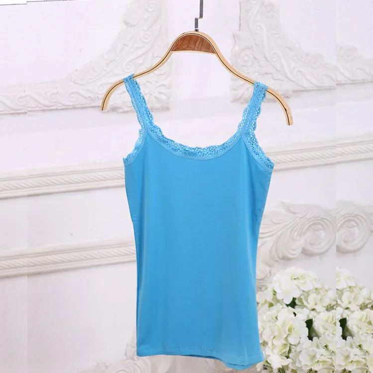 

Solid Color Tops Summer Sleeveless Women Tank Top With Lace Top Inside Wear Lace Camisoles Loose Underwear Womens Clothing Vest