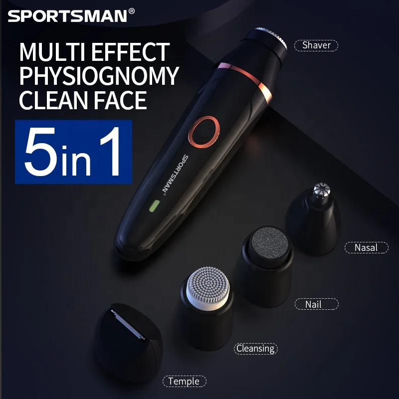 

SPORTSMAN Clipper 5-in-1 Electric Barber Shaver Multifunctional Men's Shaving, Cleansing, Sideburns, Horny Nose Hair Trimmer