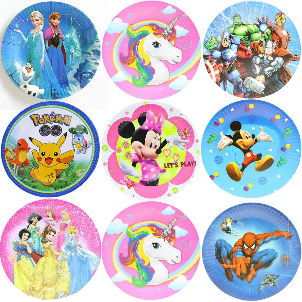 50 шт. детский душ Минни Микки игрушка история тема тарелки Дети Мальчики сувениры