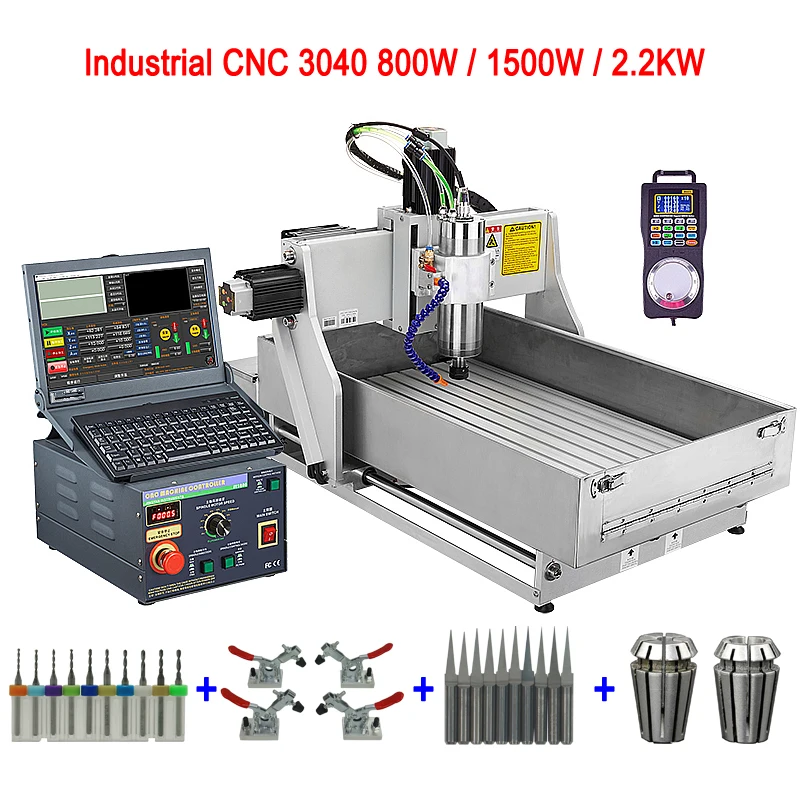 Industrial CNC Router Kit Engraving Machine 4030 3axis 4axis Cutting Milling Drilling Machine 0.8kw 1.5kw 2.2kw with Water Tank