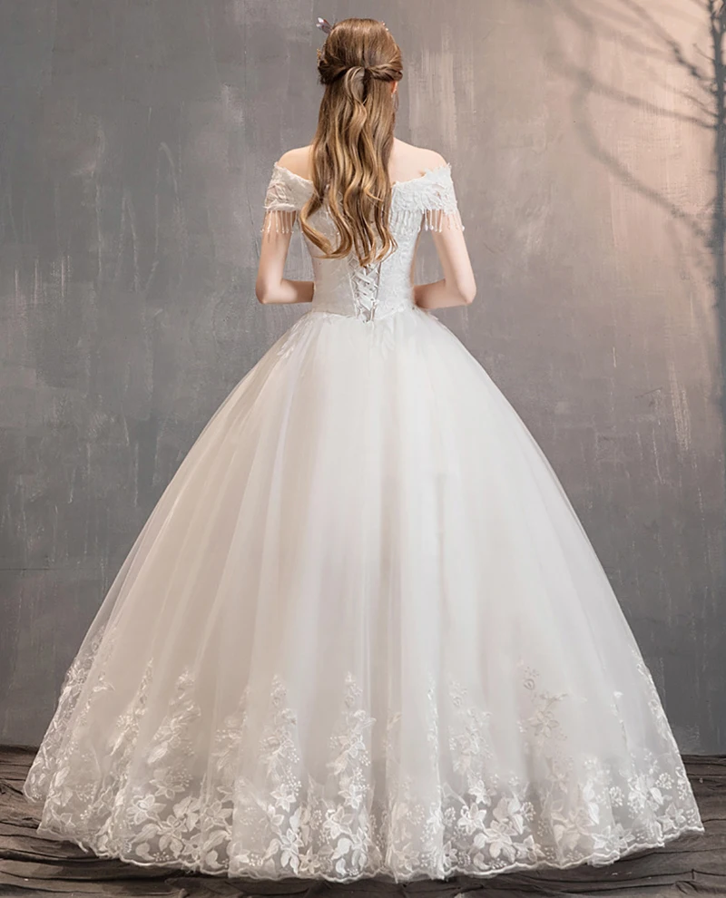 Модные дешевые свадебные платья цвета слоновой кости из органзы с бисером 2022