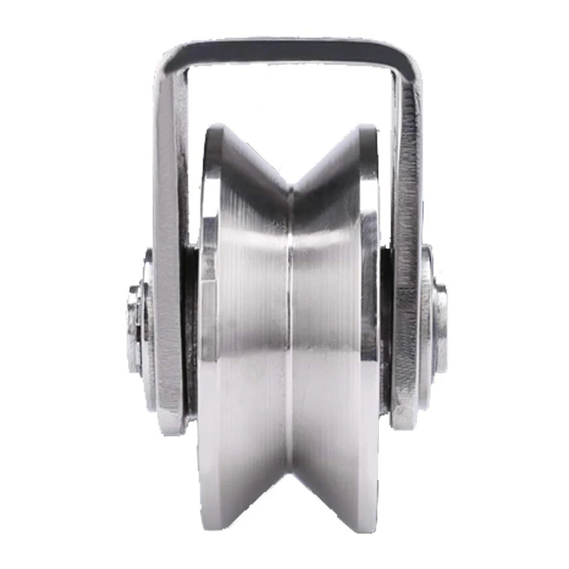 2 Inch V Type Pulley Roller 304 Stainless Steel Sliding Gate Wheel Bearing for Material Handling and Moving | Инструменты