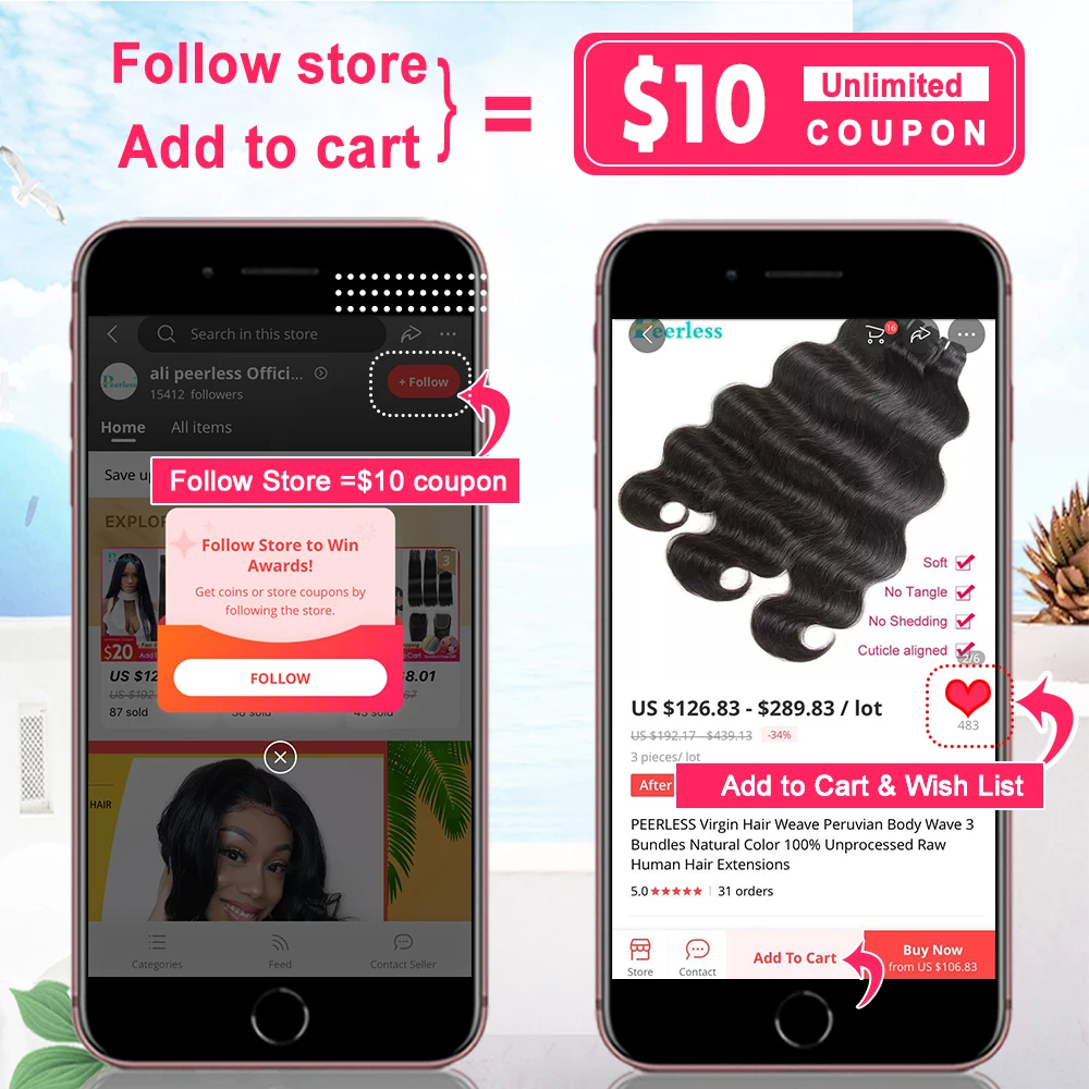 Натуральные перуанские волнистые волосы PEERLESS 3 пряди натуральный цвет 100%