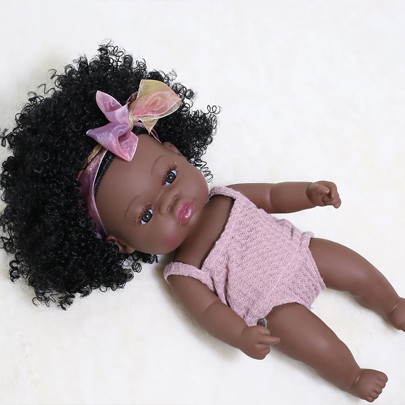 35 см куклы Reborn Black Girl афроамериканские реалистичные детские рождественский
