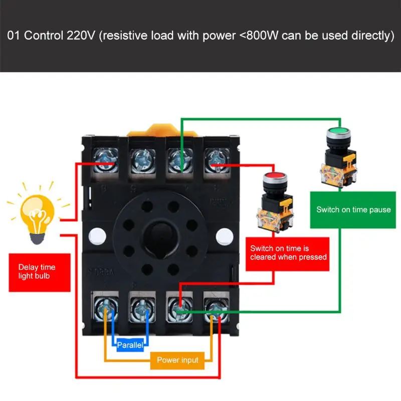  DH48S-S Programmable Digital time relay cycle control NO NC Time Delay Relay Socket with Base DC 12V 24V AC 220V 380V | Обустройство