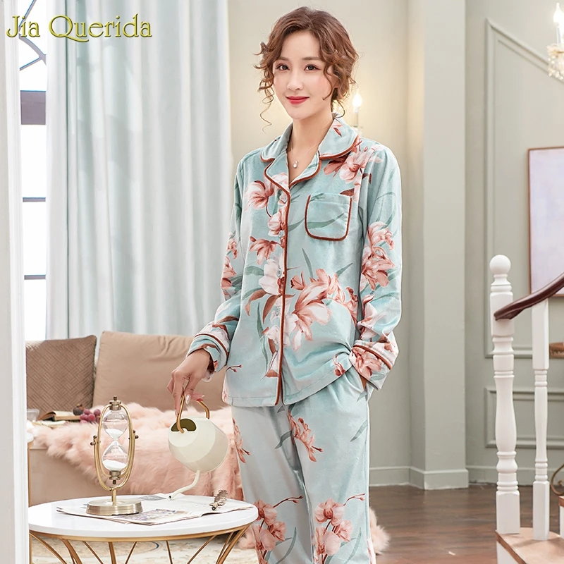 Зимние пижамы женская теплая Домашняя одежда ночные костюмы для отдыха пижама с