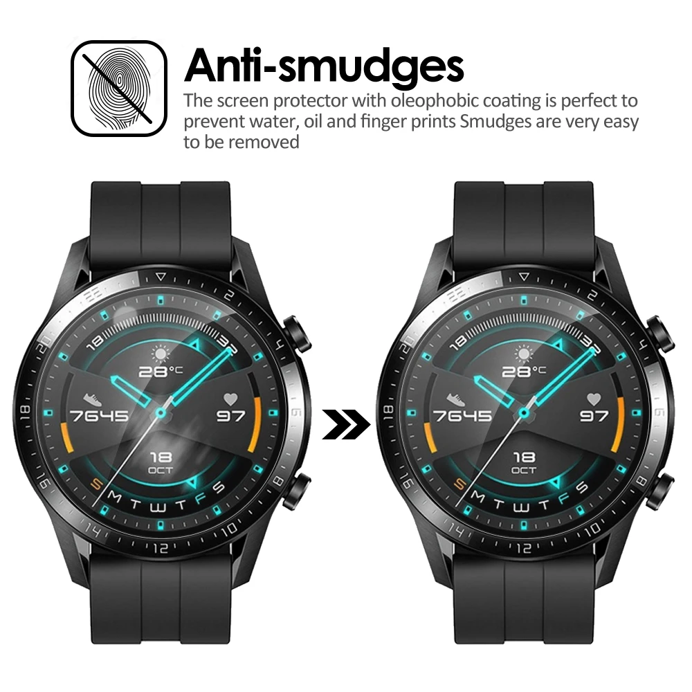 10 шт., закаленное стекло для huawei Watch GT 2, защита экрана 9 H, прозрачная защитная пленка против царапин, небьющаяся ультратонкая