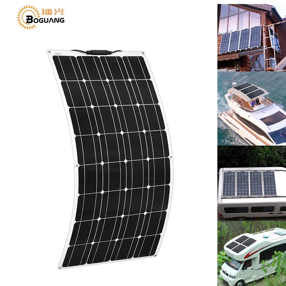 BOGUANG гибкие Панели солнечные Солнечный Зарядное устройство 16V 100W Цифровая панель