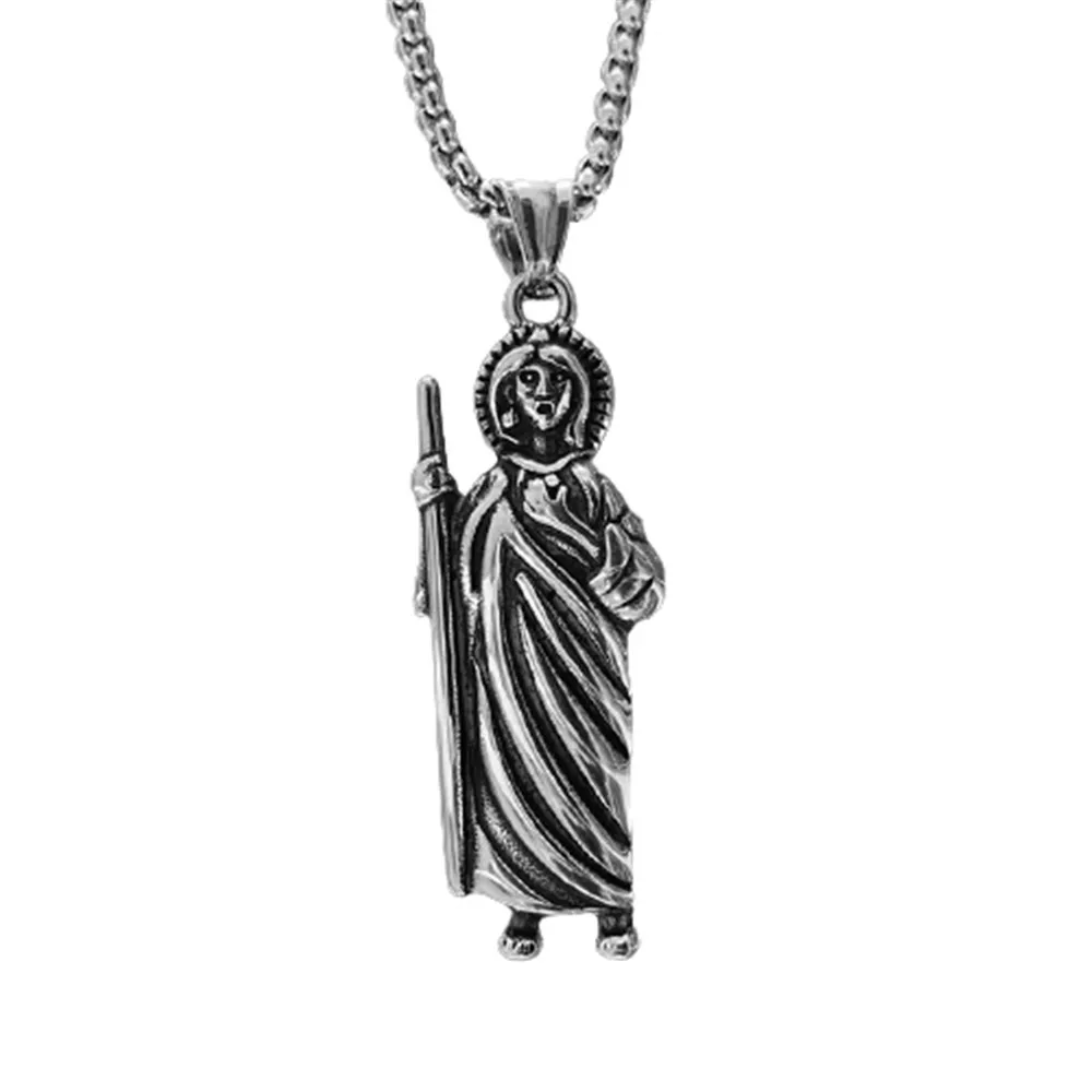 

316L Stainless Men's Hip-hop Titanium Jesus Death Religious Pendant Necklace Boys Trend Jewelry Necklace