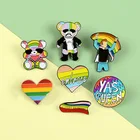 ЛГБТ Радуга серия значок баннер медведь пара кукла сердце I SIUDY Радуга YAS королева гомосексуализированная брошь на лацкан брошь отличный подарок