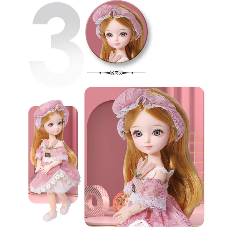 Новая 12 дюймов 22 подвижных суставов BJD кукла 31 см 1/6 макияж одеваются милые
