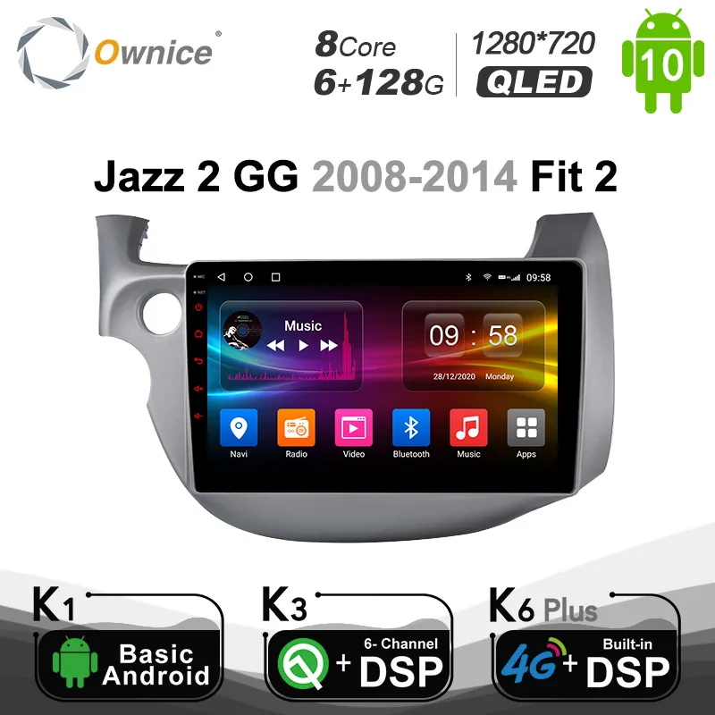 1280*720 Ownice 2din Android 10 0 Автомобильный плеер dvd GPS Navi для Honda FIT JAZZ 2008 2013 DSP 4G