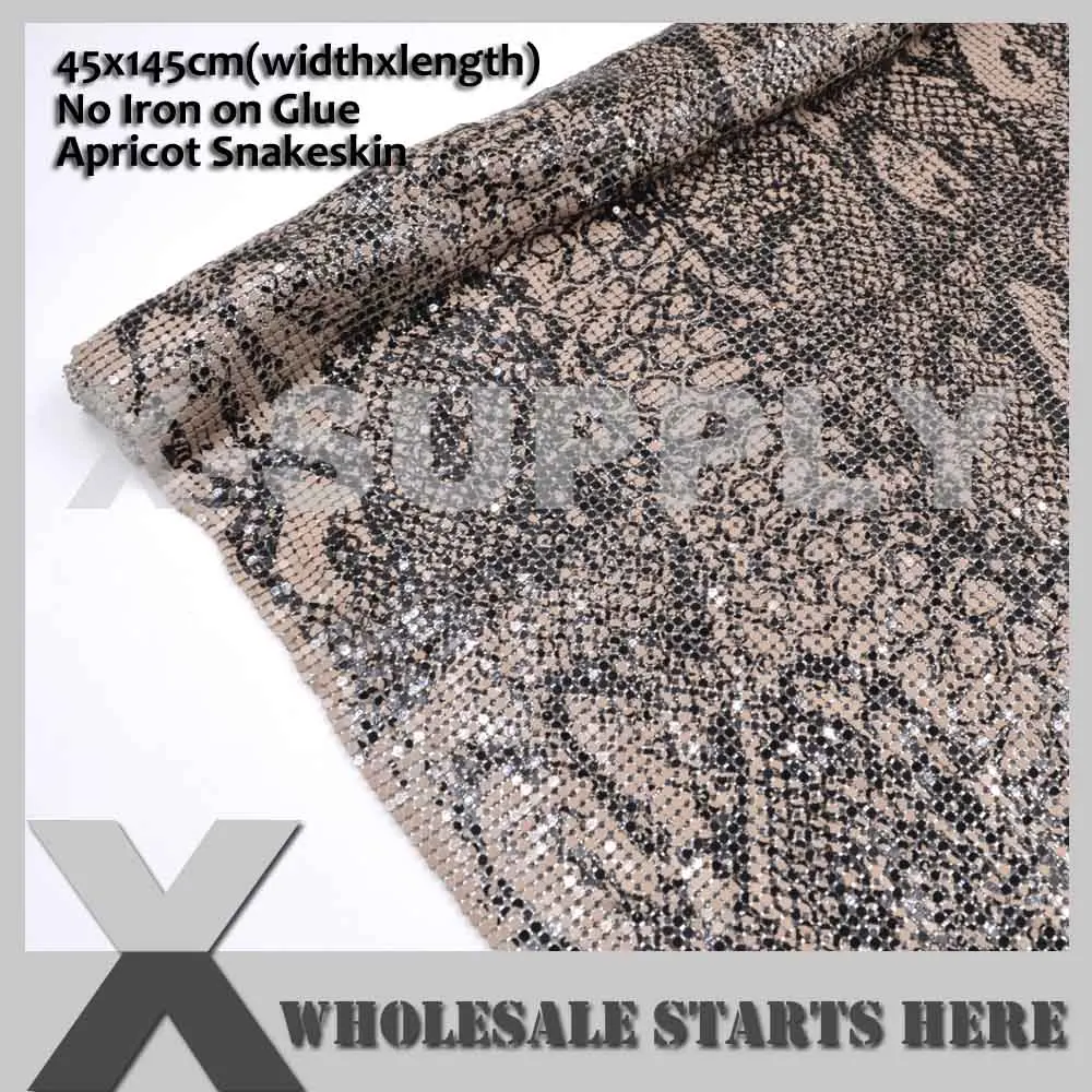 Apricot Snakeskin Металлическая алюминиевая ткань, Сетчатое покрытие, без железа, клеевая подложка, используется для бюстгальтера, свадебные вечерние платья, вечерние, покрытия - Цвет: Apricot Snakeskin