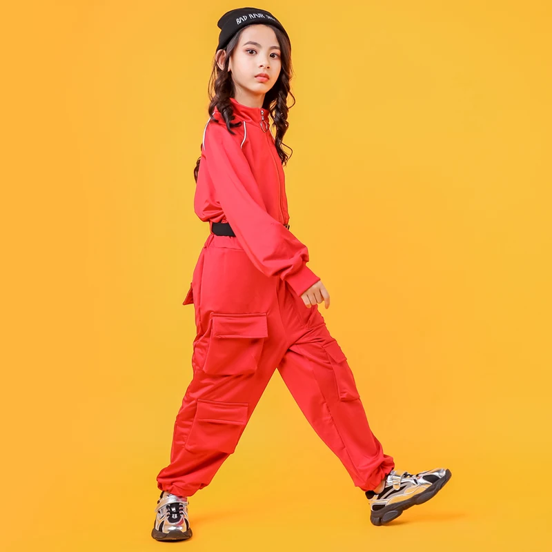 Детская одежда в стиле хип хоп Одежда для девочек красное пальто укороченные