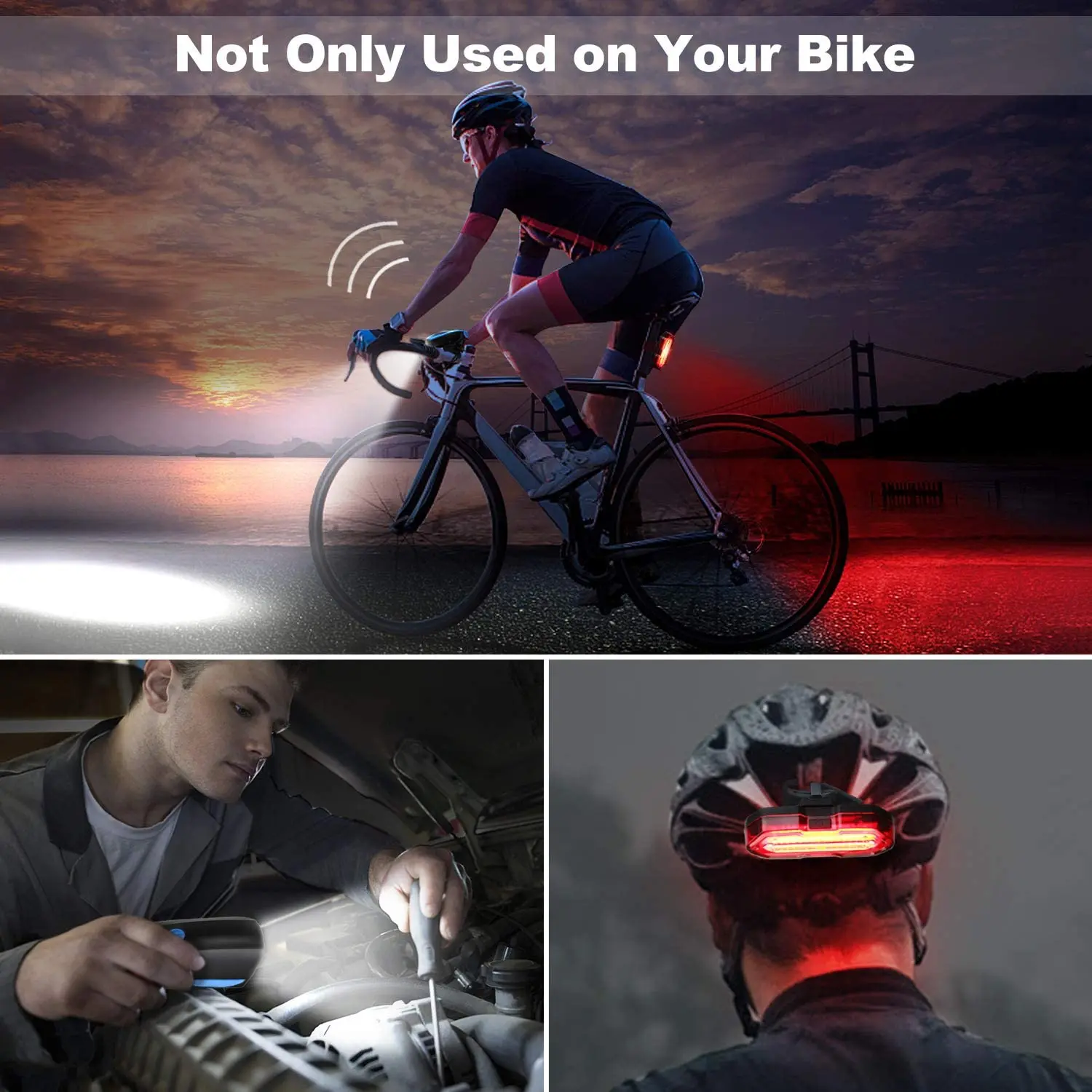 

Bicycle Lights USB Rechargeable Bike Light Cycling Rainproof LED Headlight Waterproof MTB Safety Warning Cycling Taillight