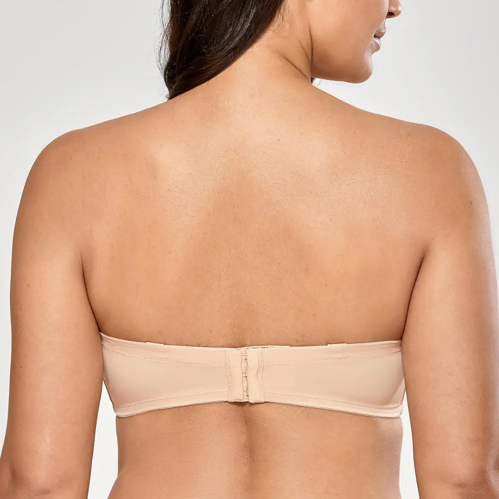 Бюстгальтер женский кружевной без бретелек на косточках подкладки размера