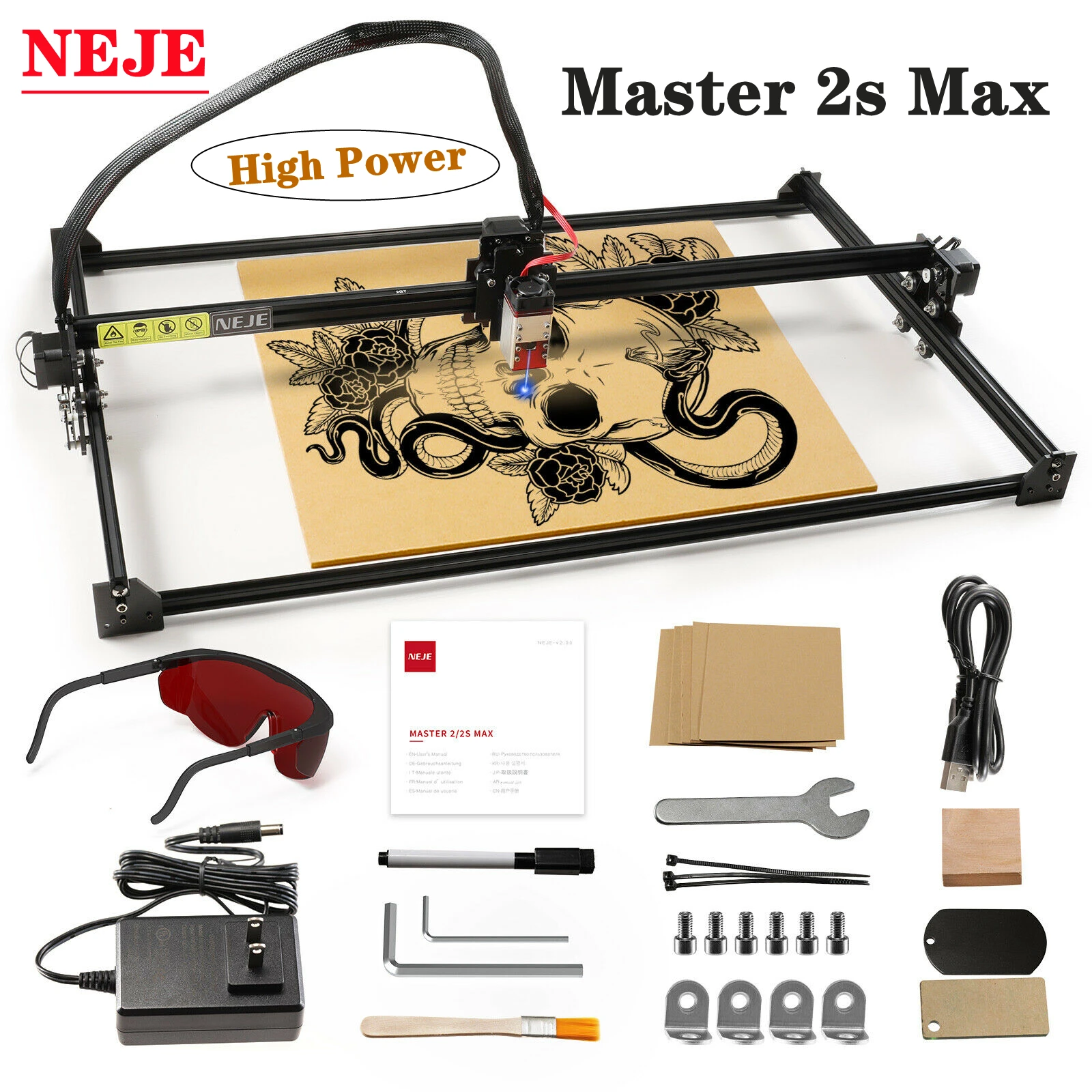 

NEJE Master 2s Max 40W/30W High Power Engraving Machine ,CNC Router Lightburn App Control Laser Cutter Material for Wood/Leather