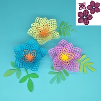 hollow 3 in 1 flower metal cutting knife mould paper crafts scrapbook card template diy decoration accessories