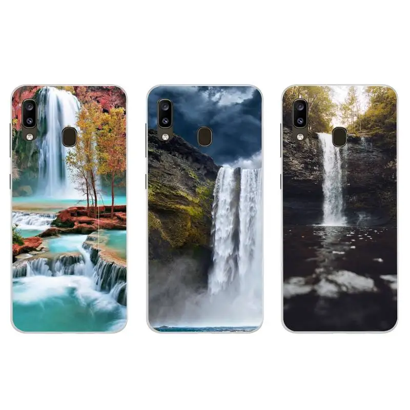 

Waterfall Natural scenery Phone Case For PC-Samsung S5 S6 S7 S8 S9 S10 S20 S21 Edge Plus E Fe Lite Cover