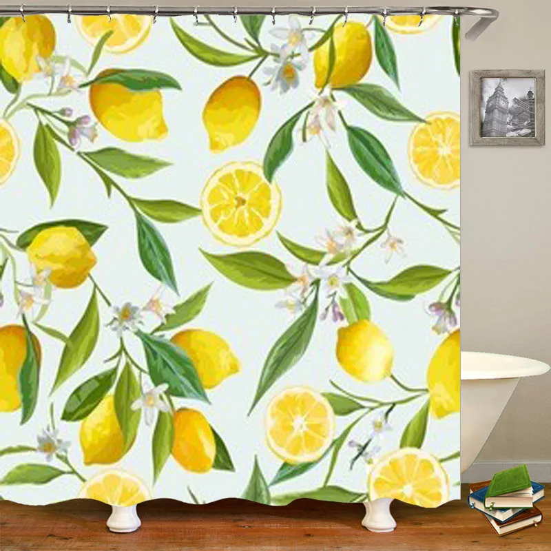 Шикарная тропическая Акварельная Фотоштора для душа яркие цитрусовые садовые