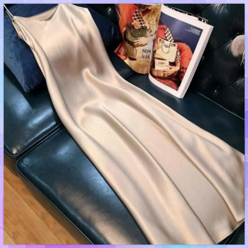 Платье женское атласное средней длины вечерние модный вечерний сарафан на