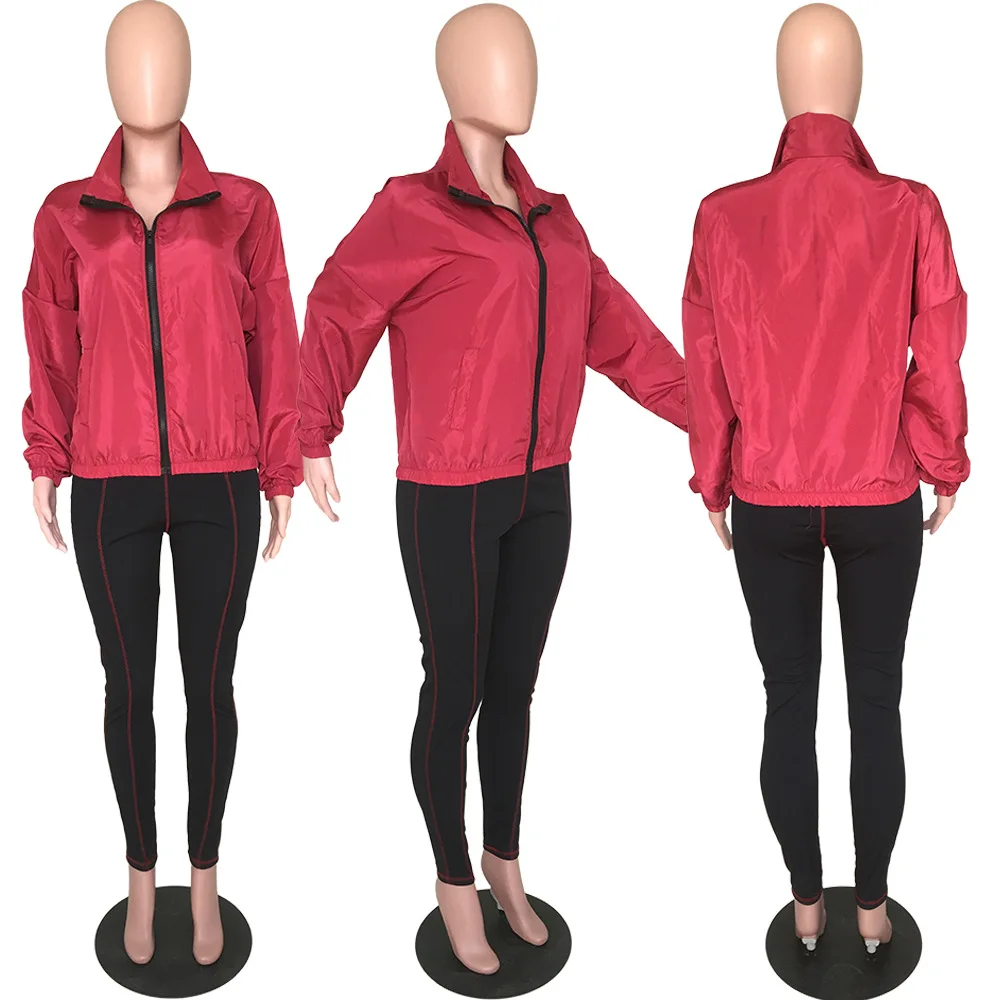 Adogirl флуоресцентный зеленый женский спортивный костюм Athleisure комплект из двух предметов со стоячим воротником куртка с длинными рукавами пальто узкие брюки спортивная одежда