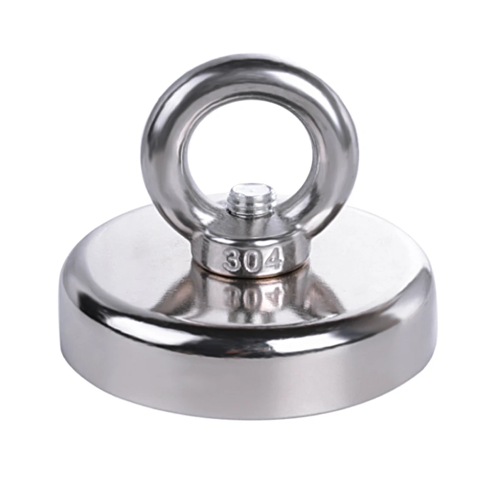 D20mm-D60mm Magnet Neodymium Magnet Round Thick Eyebolt Treasure Hunt Magnets Permanent Magnetic Fishing Rare Magnet