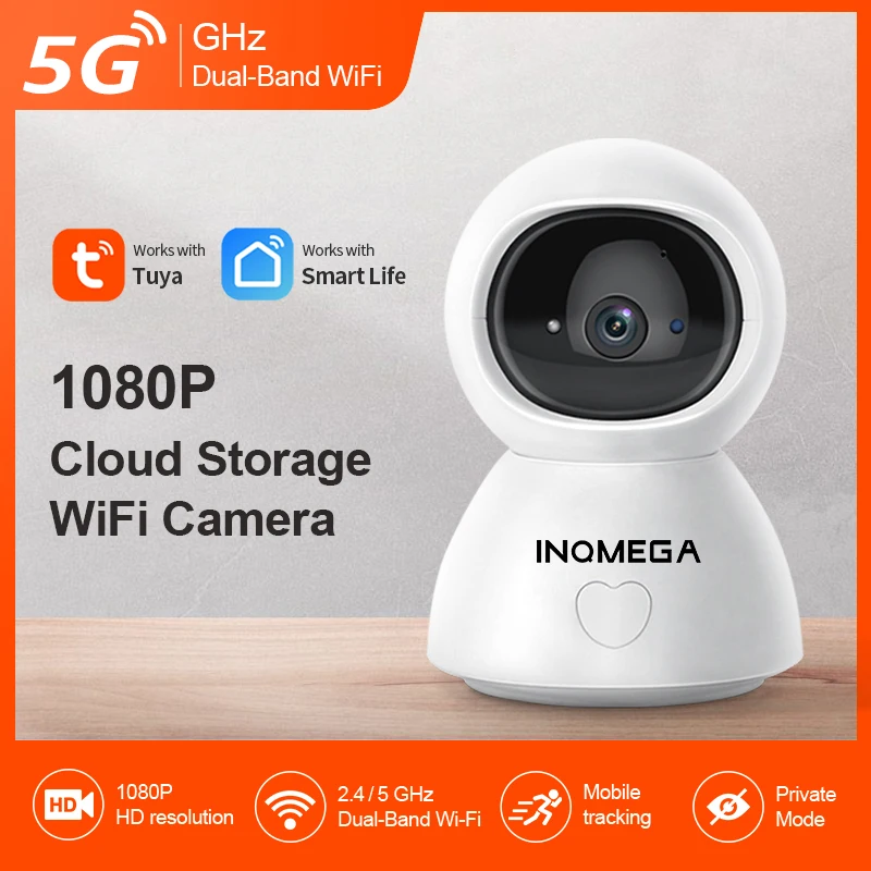 

INQMEGA 5G Tuya Smart Wifi Camera Home Security Camera Wireless ip Cam with Privacy Mode for Baby Support Google Home Alexa