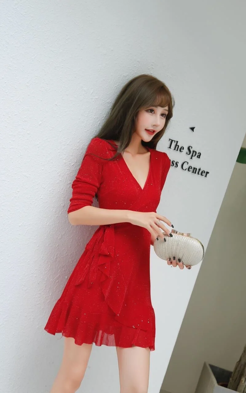

Foot Bath Foot Ruffled Skirt Sexy Dress for Women AutumnRachel