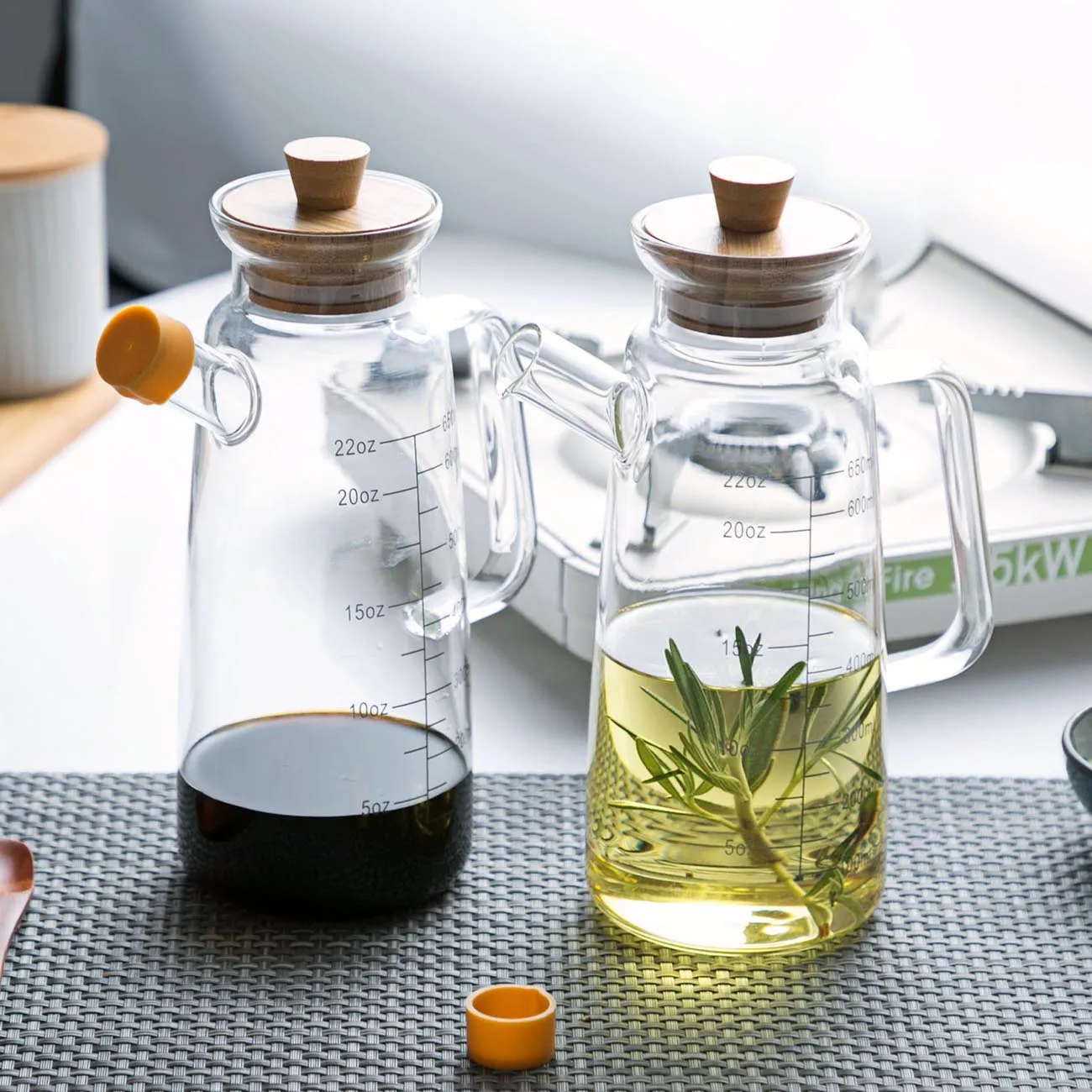 Стеклянная бутылка для оливкового масла 650 мл контейнер уксуса кухонная соевого