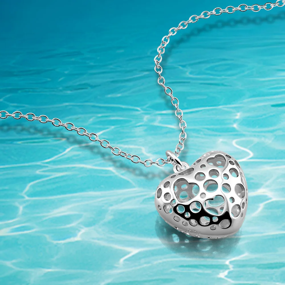 

Женское/Мужское ожерелье из серебра 925 пробы с кулоном в виде сердца