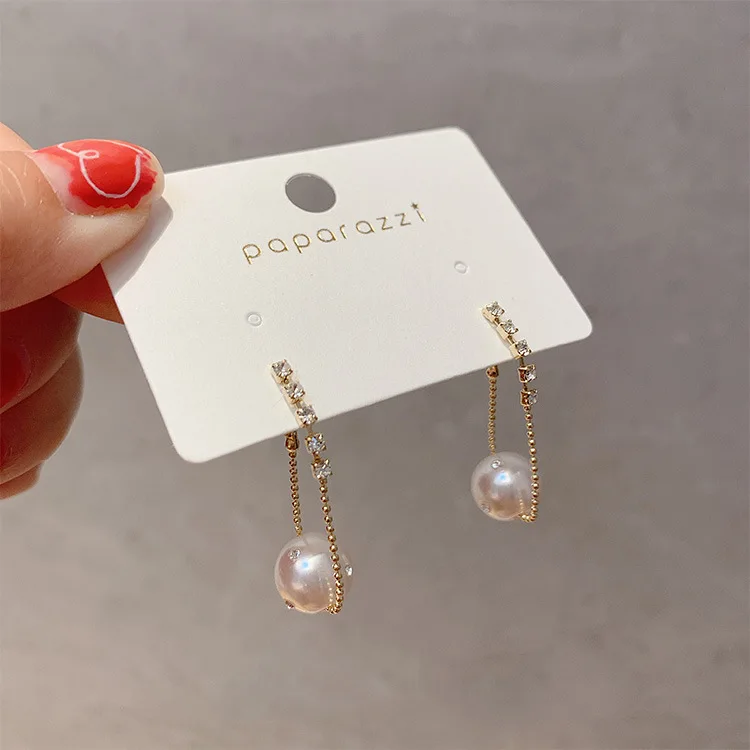 

2020 New Arrival Alloy Trendy Water Drop Women Dangle Earrings Pearl Pendant Earrings Fashion Female Elegant Jewelry