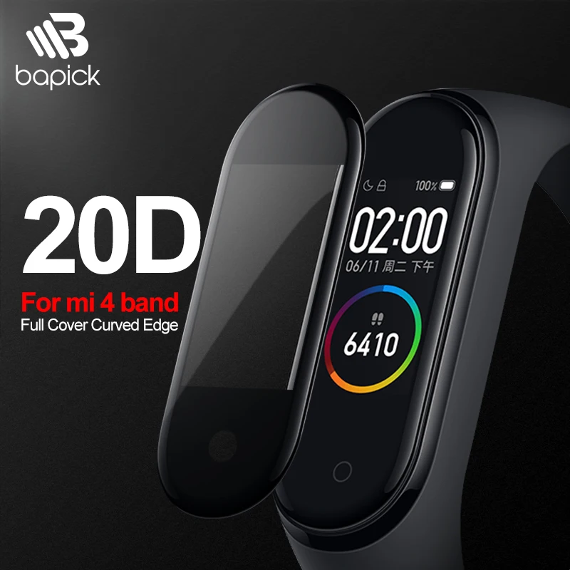 BAPICK 20D устойчивое к царапинам защитное стекло для Xiaomi mi Band 4 стеклянная пленка с