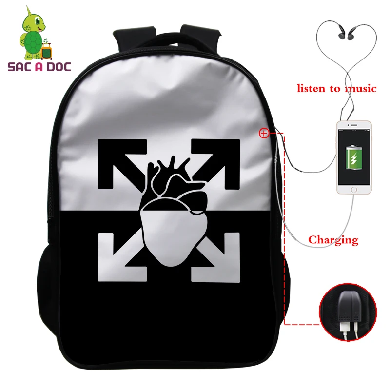 Bookbag 6 16 дюймов рюкзаки PNL печать USB зарядка школьный рюкзак для подростков мальчиков и девочек рюкзак для ноутбука дорожная сумка Sac Dos - Цвет: Bookbag 6