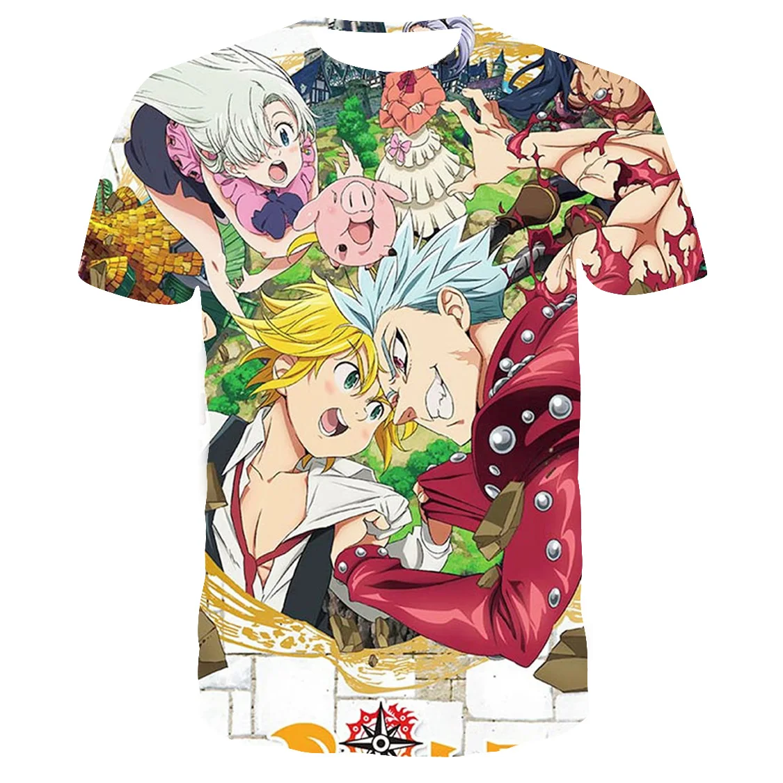 Новая летняя 3D футболка Nanatsu No Taizai Meliodas футболки для мальчиков и девочек крутая