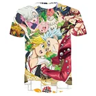 Новая летняя 3D футболка Nanatsu No Taizai Meliodas, футболки для мальчиков и девочек, крутая дышащая футболка с коротким рукавом и семи смертных грехов