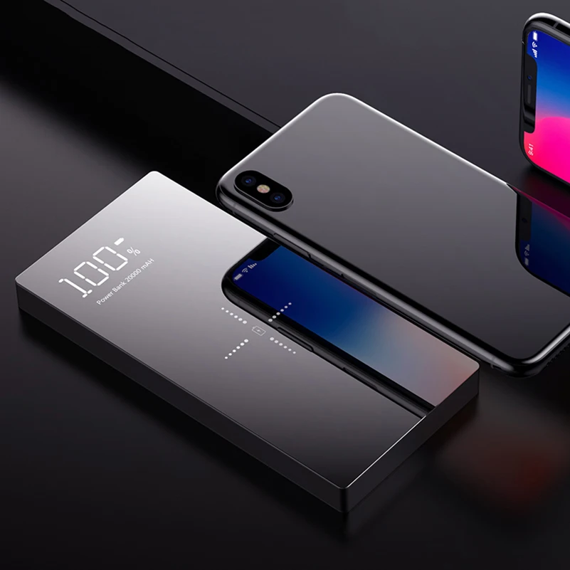 Внешний аккумулятор 20000 мАч беспроводное зарядное устройство Qi для iPhone 11 pro X Xs Xiaomi