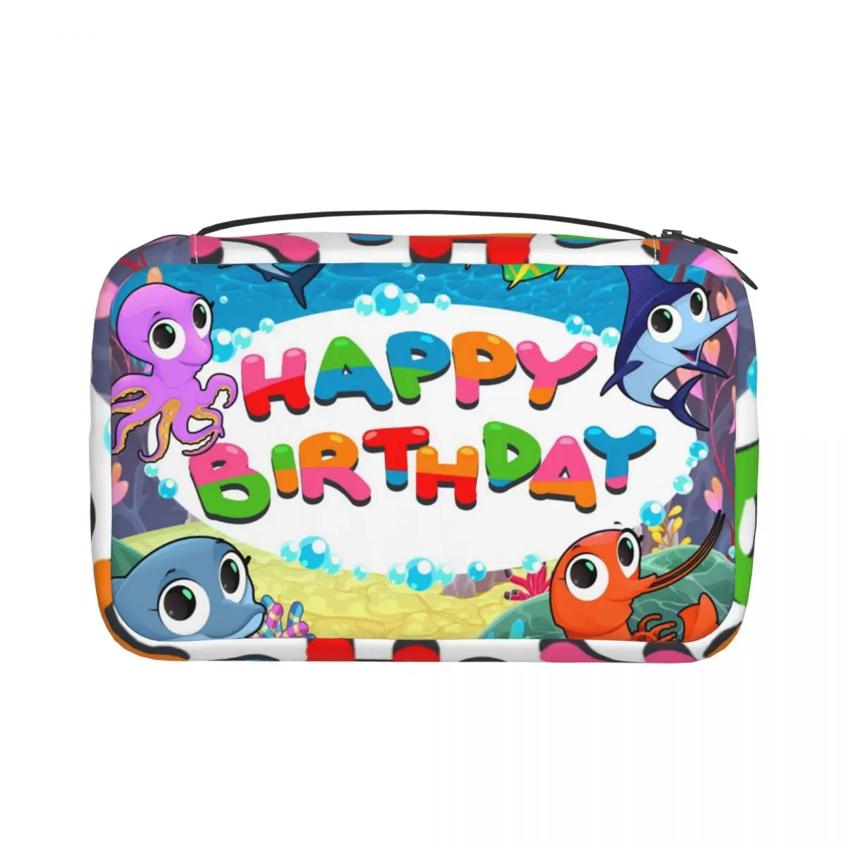 

Женская дорожная косметичка на день рождения, с забавными рыбками, органайзер для туалетных принадлежностей, подвесная Сумка Для Хранения ...