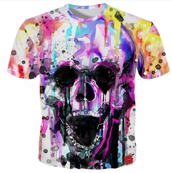 

Trend Skulls Tshirt Men's Brand New Design Top Tees Euramerican Style Tee Shirt Men's Jacket Plus Size 5XL